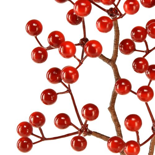 Floristik24 Uogų šakelė dirbtinė raudonų uogų šakelės puošmena L50cm 2 vnt