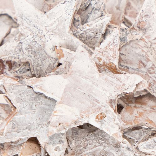 Beržinės žvaigždutės, mažos, 2 cm - 2,5 cm, baltai dažytos, 150 vnt. | Floristik24.lt