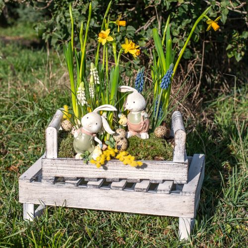 daiktų Gėlių dėžutė Shabby Chic augalų dėžutė medinė balta 38/31cm rinkinys iš 2