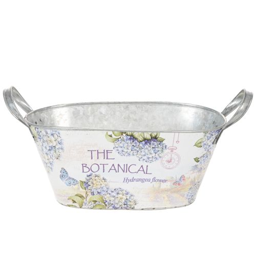 daiktų Ovalus metalinis gėlių vazonas su rankenomis, hortenzijoms, 32 × 15 × 15 cm