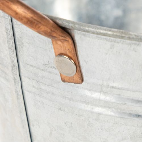 daiktų Apvalus gėlių dubuo su rankenomis, metalinis dubuo Ø17,5 cm, aukštis 9 cm