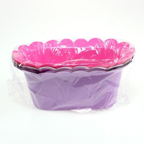 Floristik24 Dekoratyvinis vazonas plastikinis ovalus 22x12cm 10vnt