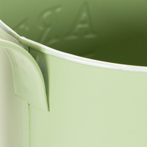 Gėlių vazonas, dekoratyvinis laistytuvas, mėtinės žalios spalvos cinkuotas vazonas, Ø16,5 cm | Floristik24.lt