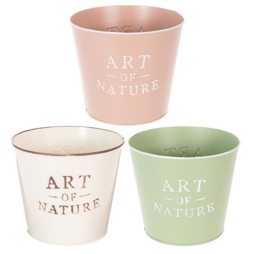 Cinko vazonas „Art of Nature“, įvairių spalvų, Ø17,5 cm, aukštis 15 cm pirkti | Floristik24.lt