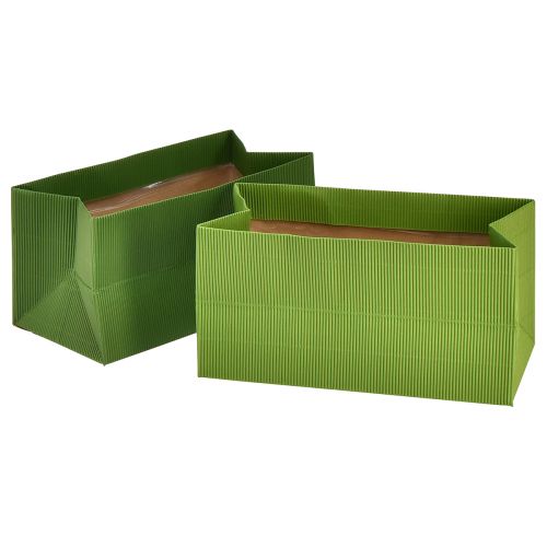 daiktų Gėlių sodintuvas Long Ribbed Green Olive Green 24x12cm 6 vnt