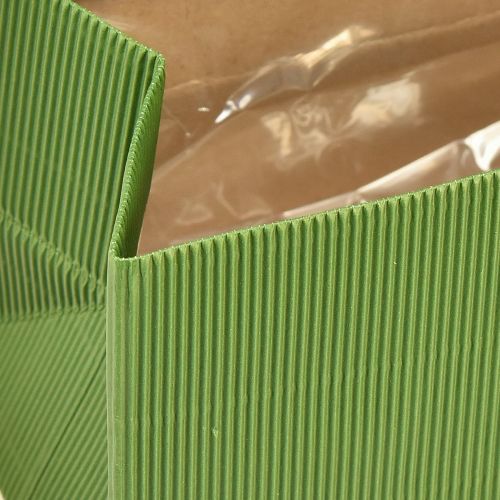 daiktų Gėlių sodintuvas Long Ribbed Green Olive Green 24x12cm 6 vnt