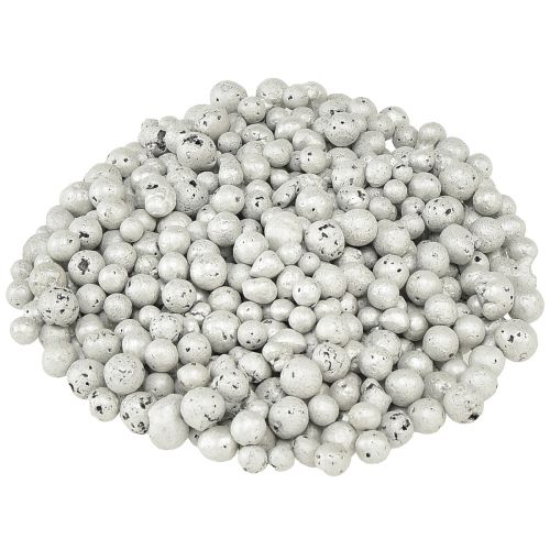daiktų Briliantiniai dekoratyviniai karoliukai 4mm - 8mm balti 1l
