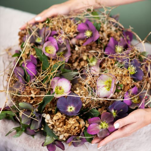 daiktų Kalėdinės rožės Dirbtinė sniego rožė Violetinė gėlė L35cm 6 vnt