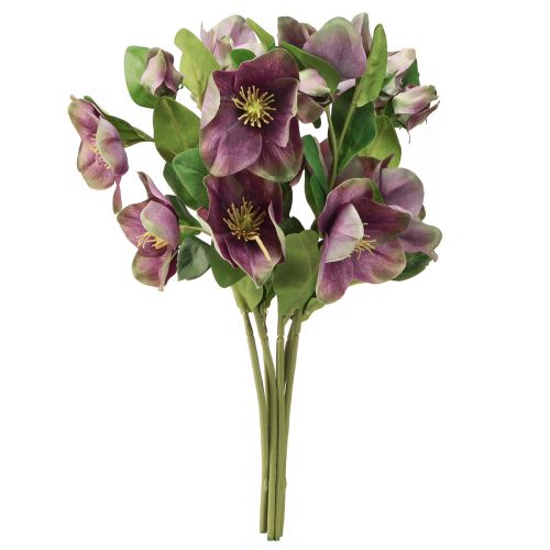 daiktų Kalėdinės rožės Dirbtinė sniego rožė Violetinė gėlė L35cm 6 vnt