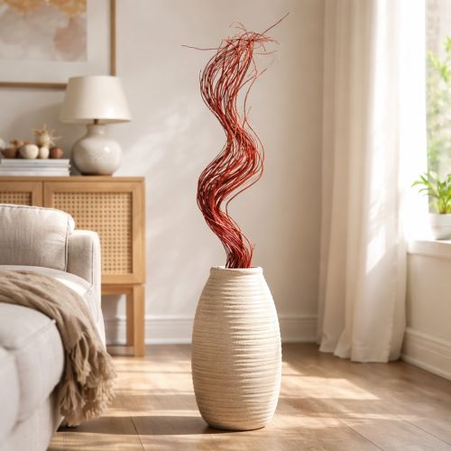 daiktų Džiovintos garbanotos gluosnio šakelės, skirtos kūrybinei floristikai ir namų aksesuarams, 80 cm 70 g