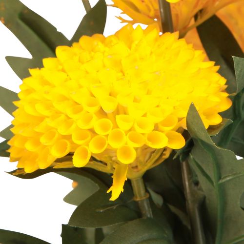 daiktų Dahlia Dirbtinės dekoratyvinės gėlės Yellow Blossom L64cm 3 vnt