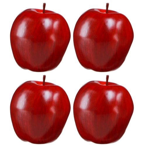 daiktų Deco obuolys raudonas Deco vaisius Ø8cm A9,5cm Raudonas Delicious 4 vnt