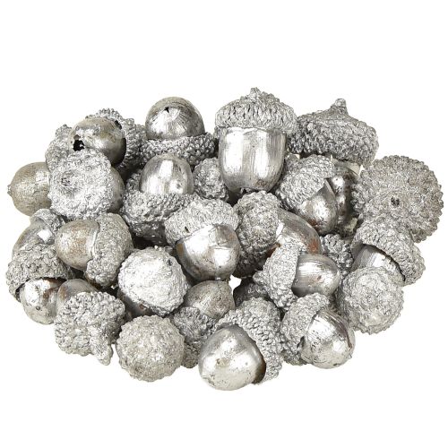 daiktų Dekoratyvinės gilės, sidabrinės, Advento dekoracija, natūralūs rudens vaisiai, kaimo namas Ø1,5 – 2,5 cm I1,5 – 3 cm 300 g