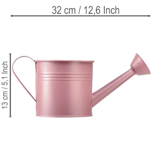 Dekoratyvinis laistytuvas, rožinis metalinis vazonas, Ø13,5 cm, aukštis 12,5 cm | Floristik24.lt