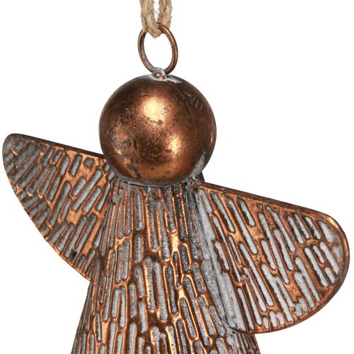 daiktų Dekoratyvinis varpas angelas sargas metalinė bronza 19,5x12x19cm vintage