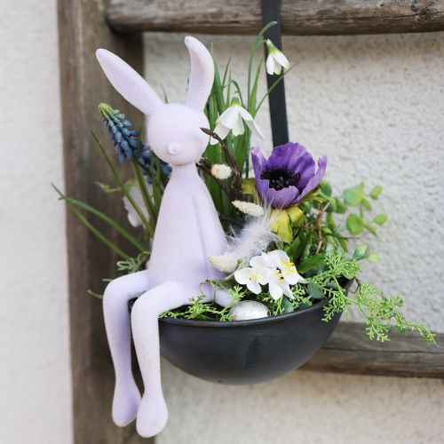 Floristik24 Dekoratyvinis mentele augalinis dubuo antracitas kabantis Ø16,5cm 2vnt