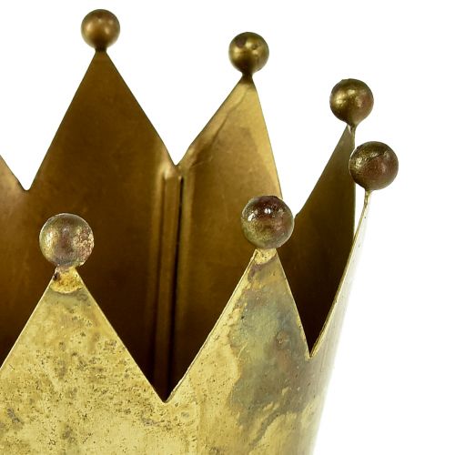 Floristik24 Dekoratyvinis vainiko metalinis gėlių vazonas žalvarinis išvaizda Ø11cm/H10cm