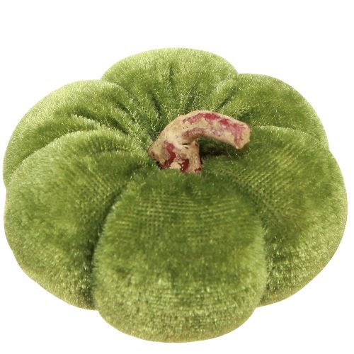 Floristik24 Dekoratyviniai moliūgai iš audinio aksominės žalios spalvos Ø7cm H4.5cm 9 vnt.