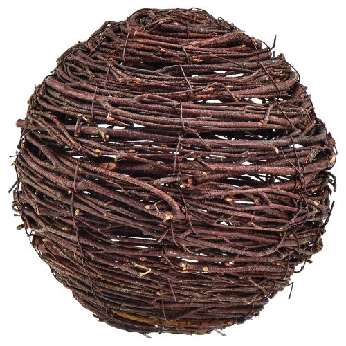 Dekoratyvinis rutulys iš vynmedžių, natūralios rudos spalvos, skersmuo 20 cm