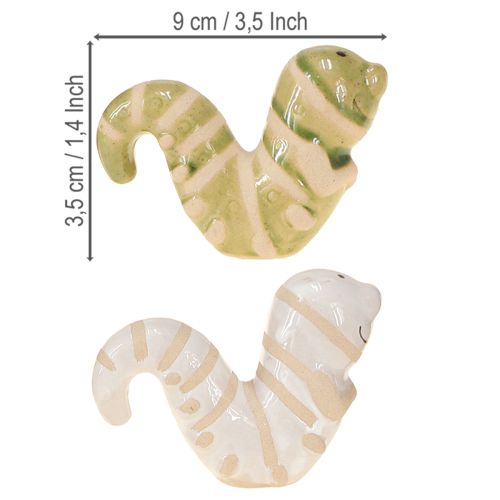 daiktų Juokingas kirmino dekoravimas keramikinis vikšro pakabinamas dekoratyvinis vazonas 9x6cm 2vnt.