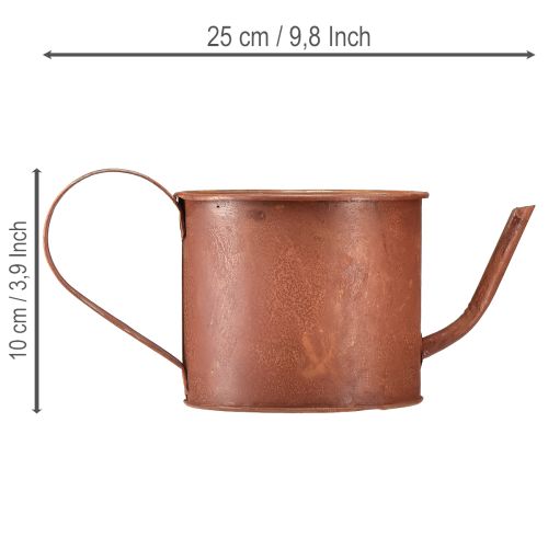 daiktų Dekoratyvinė rūdžių spalvos laistytuvas/vazonas, metalinis, Ø12,5 cm, aukštis 10,5 cm