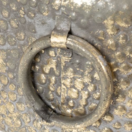 daiktų Dekoratyvinis dubuo, sendinto dizaino, metalinis vazonas, aukso spalvos, Ø37/31 cm, 2 vnt. rinkinys