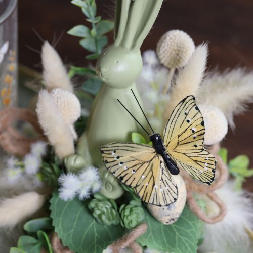 daiktų Dekoratyviniai drugeliai ant vielos spalvingoms stalo dekoracijoms, 7 cm, 12 vnt.