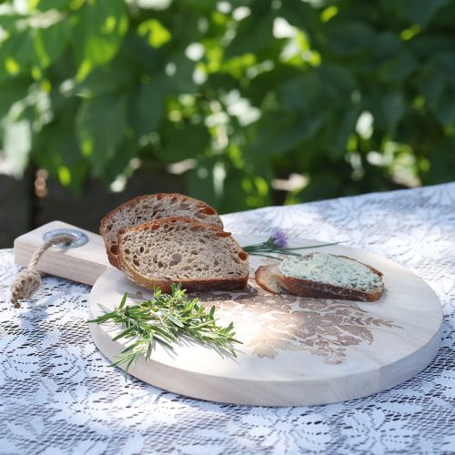 daiktų Dekoratyvinė pjaustymo lentelė, apvali, mango medienos, Ø26 cm