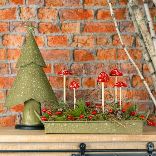 daiktų Dekoratyvinis padėklas kalėdinės žalios žvaigždės 49cm/43cm rinkinys iš 2 vnt