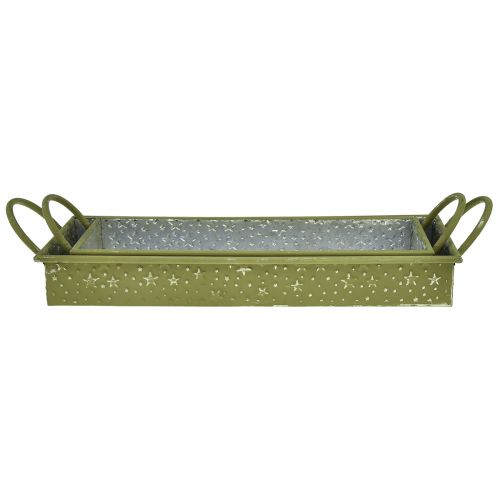 daiktų Dekoratyvinis padėklas kalėdinės žalios žvaigždės 49cm/43cm rinkinys iš 2 vnt