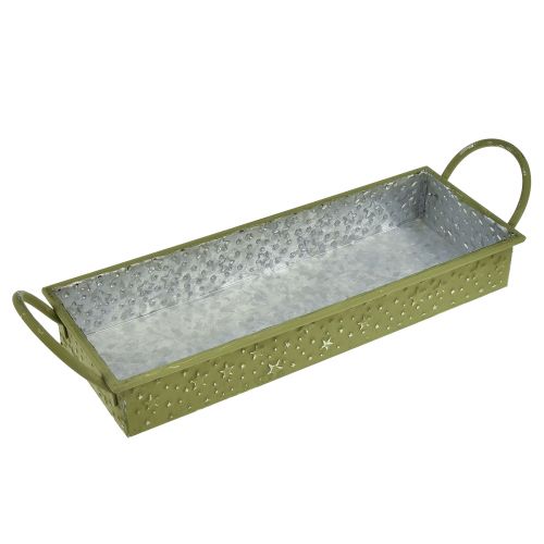 daiktų Dekoratyvinis padėklas kalėdinės žalios žvaigždės 49cm/43cm rinkinys iš 2 vnt