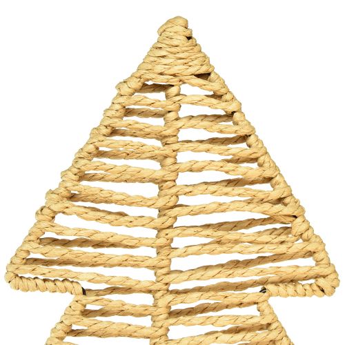 daiktų Dekoratyvinė eglutė juoda natūralaus metalo rafija 30×11,5×60cm