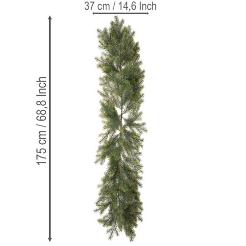 Dirbtinės eglės šakų girlianda kūrybinei floristikai, 175 cm | Floristik24.lt