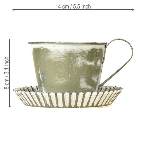 daiktų Dekoratyviniai metaliniai puodeliai, baltai dažyti, antikvariniai, Ø9cm, aukštis8cm, 2vnt.
