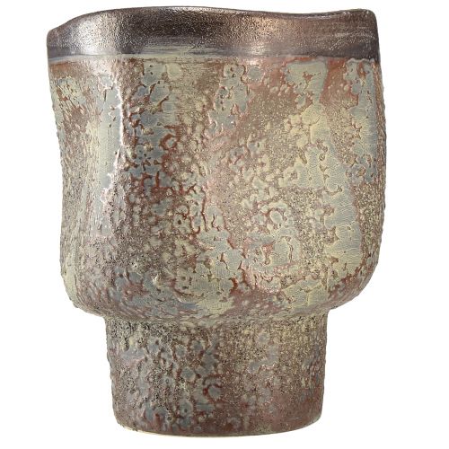 daiktų Dekoratyvinė vaza keraminė vazoninė metalinė ruda pilka mėlyna 16,5×20,5cm