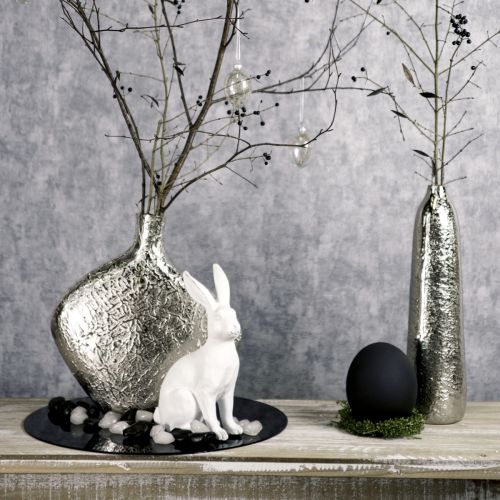 Dekoratyvinė vaza metalinė kalama gėlių vaza sidabrinė Ø9,5cm H41cm