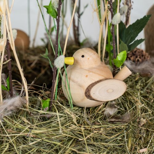 daiktų Dekoratyviniai paukščiai mediniai paukščiai stalo puošmena pavasarinė gamta 7cm 3 vnt