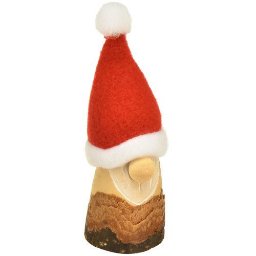 daiktų Dekoratyvinis nykštukas medinis kalėdinis nykštukas su kepure raudona natural 10/12cm 4vnt