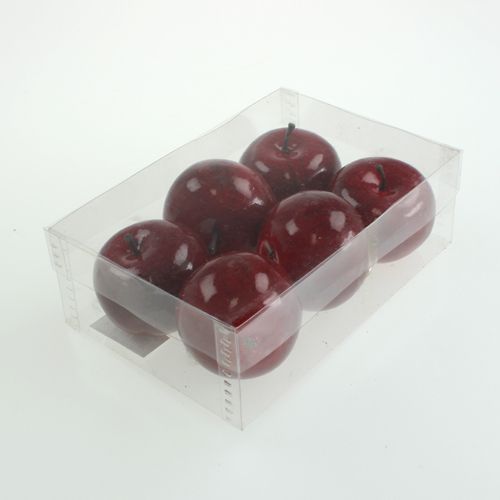 daiktų Dirbtiniai obuoliai raudoni, blizgantys 6cm 6 vnt