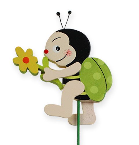Medinis vabalas ant pagaliuko margaspalvis asorti 7,5cm 24vnt