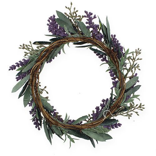 Floristik24 Levandų vainikas žalias, violetinis Ø21cm