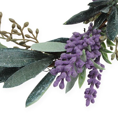Floristik24 Levandų vainikas žalias, violetinis Ø21cm