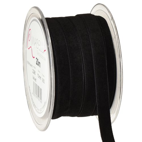 daiktų Dekoratyvinės juostelės Aksominė Juoda 10mm 20m