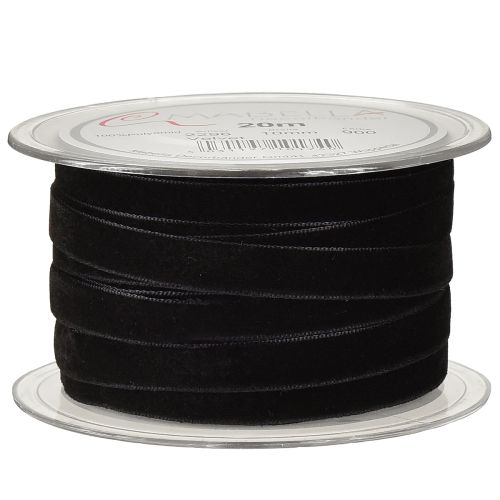 daiktų Dekoratyvinės juostelės Aksominė Juoda 10mm 20m