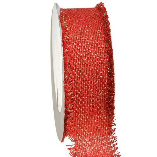 daiktų Dekoratyvinė juostelė raudono aukso kutais papuošalų juostelė W40mm L15m
