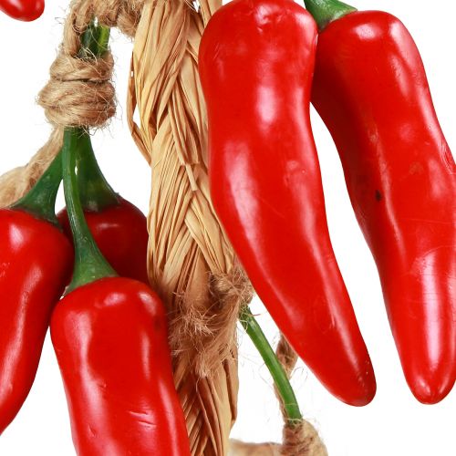 daiktų Dekoratyvinė kabykla vasaros čili pipirai raudoni dirbtiniai L50cm