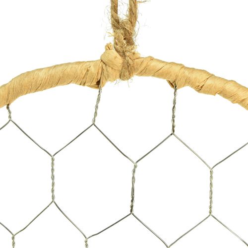 daiktų Dekoratyvinis žiedas iš metalo Raffia pakabinimui Ø20cm 4vnt