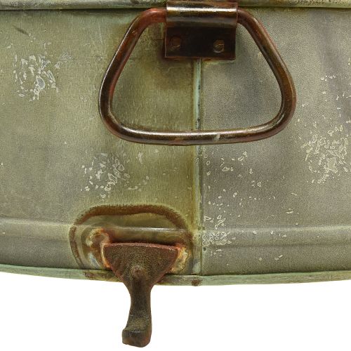 daiktų Dekoratyvinis dubuo su kojele metaline rankena rūdys 42/46,5cm rinkinys po 2