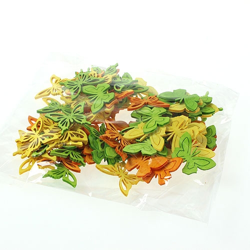 Dekoratyviniai drugeliai spalvoti 4cm 90p | Floristik24.lt