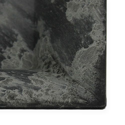 Floristik24 Plastikinė lėkštė 20cm x 20cm kvadratinis antracitas 6vnt